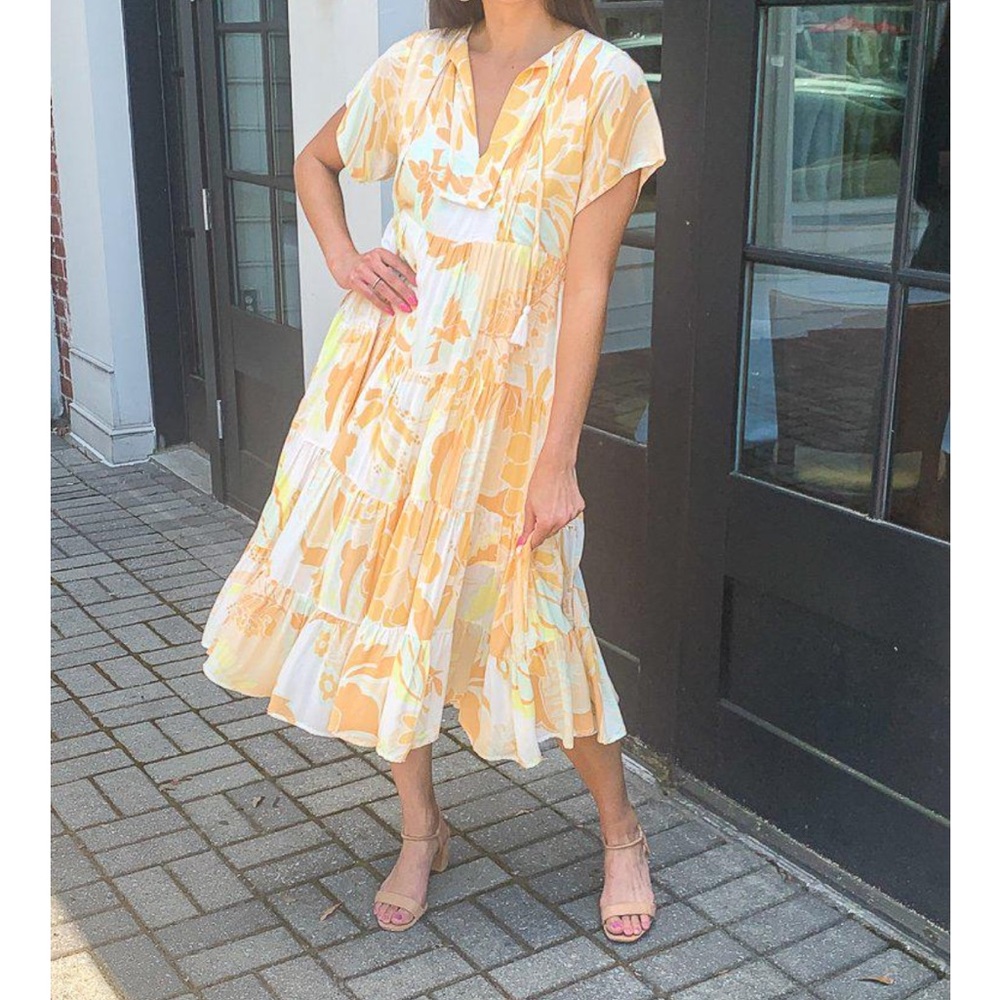 Karlie Cassidy Tiered Floral Midi Dress